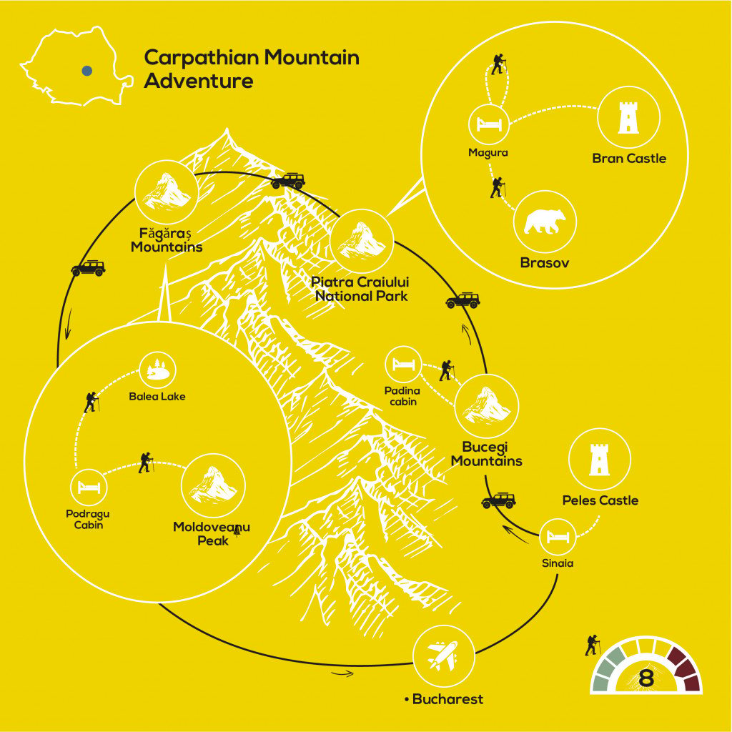 Carpathian Mountain Adventure, YellowWood Adventures Map