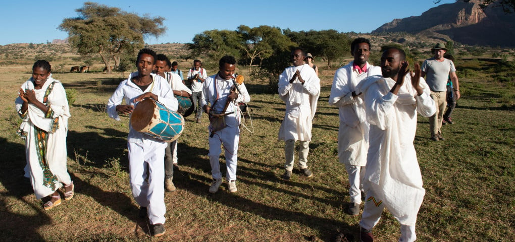 Local dancers at the Sycamore Camp, Gheralta, Ethiopia