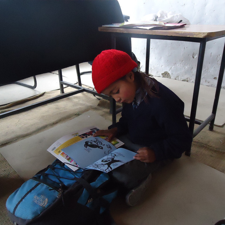 Pupil at remote village school in Ladakh, India