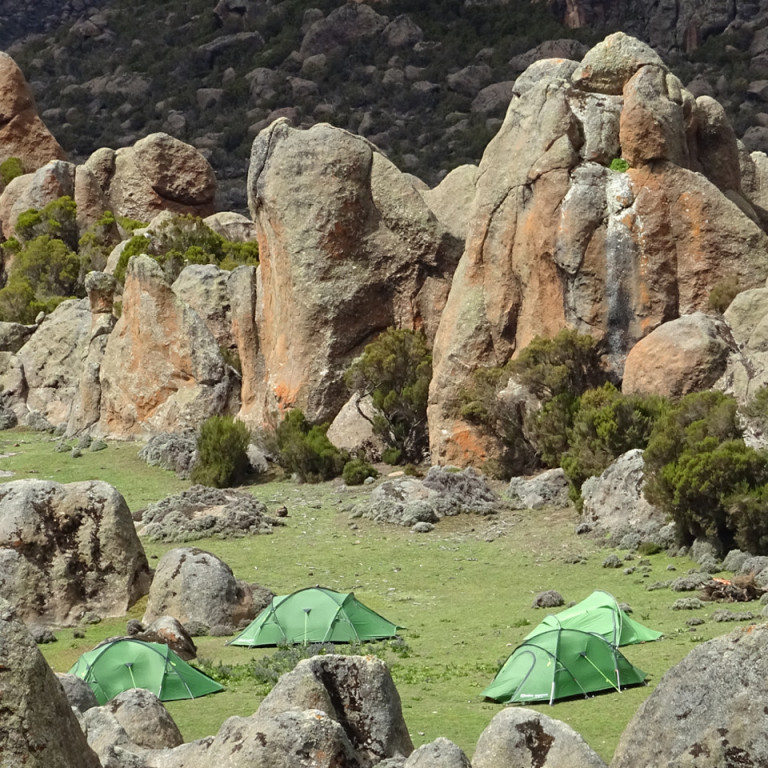 Camping in the Stone Forest, Bale National Park, Ethiopia