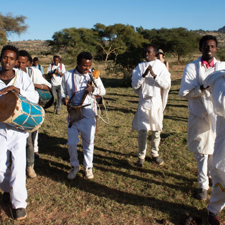 Local dancers at the Sycamore Camp, Gheralta, Ethiopia