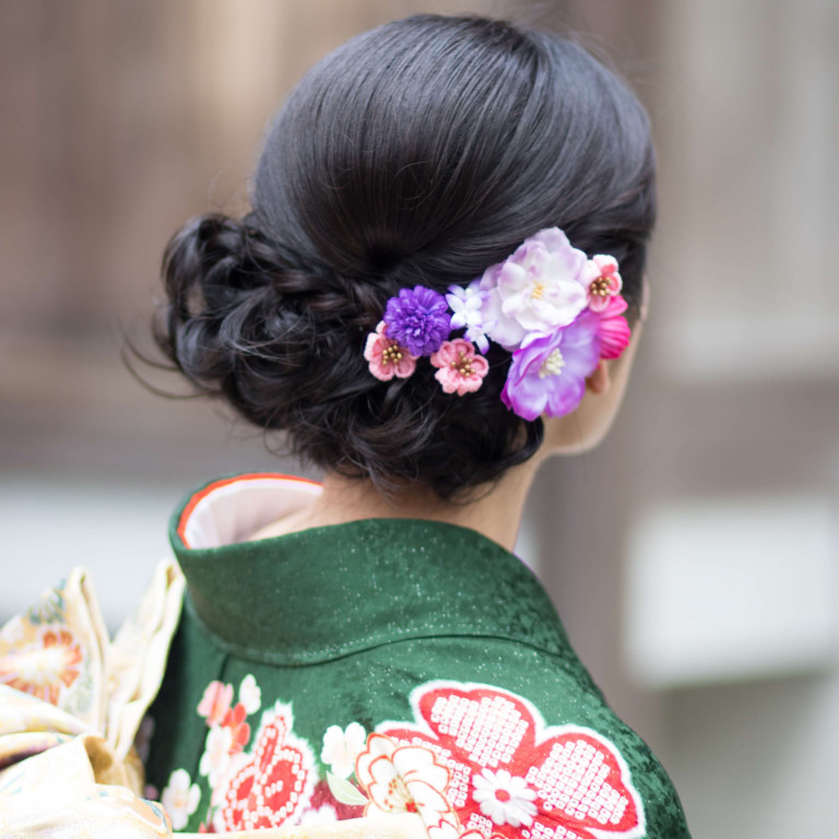 Woman in Traditional Japanese Kimono