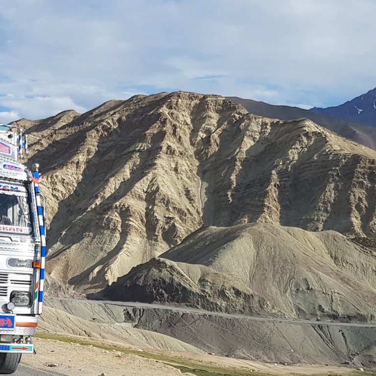 Colourful transport on the road from Leh, Ladakh