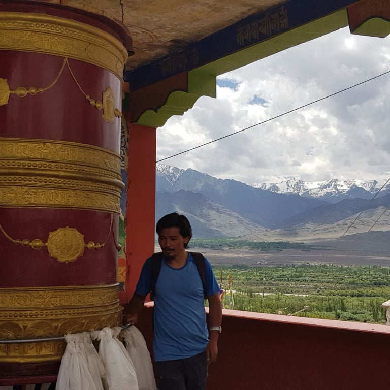 Prayer wheel, Thiksey Monastery, Ladakh