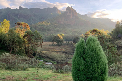 View from the terrace of Bale Mountain Lodge, Ethiopia