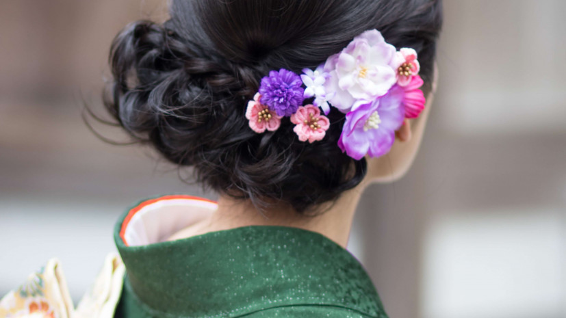 Woman in Traditional Japanese Kimono